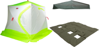 Зимняя палатка Медведь Куб 3 Люкс (2.1*2.1/1.9m) утеплённая (3-сл) + Пол (ткань Оксфорд 600D) + накидка