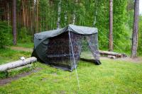 Палатка Пингвин Mr. Fisher Шелтерс 215 ШАТЁР с москитной сеткой и шторкой на откидной стенке (215х215/180 см)