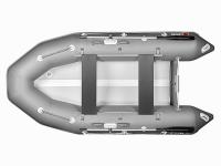 Надувная ПВХ лодка X-River Rocky 335 (серый, белая фурнитура) + дублирование тканью ПВХ дна