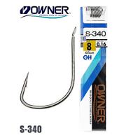 Крючок №14 Owner S-340 с поводком 65 см 0.10мм 9 шт
