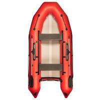 Надувная ПВХ лодка X-River Rocky 335 (красный , серая фурнитура) + дублирование тканью ПВХ дна