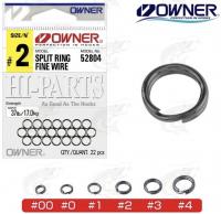 Кольца заводные Owner Split Ring Fine Wire №1 8.6кг/24шт