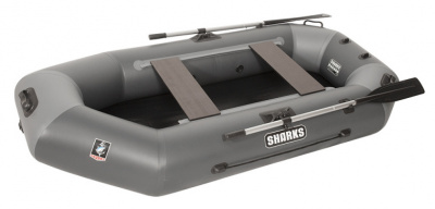 Лодка гребная под мотор Sharks S280 Люкс серо/чёрный (пол-книжка)