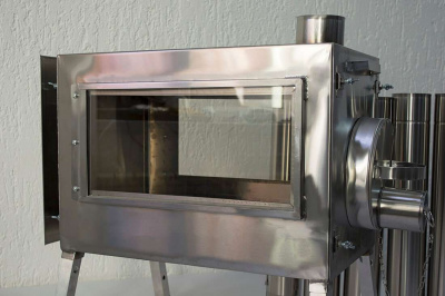 Печь Берег для палатки "Камин" Большая New (труба - 80мм)