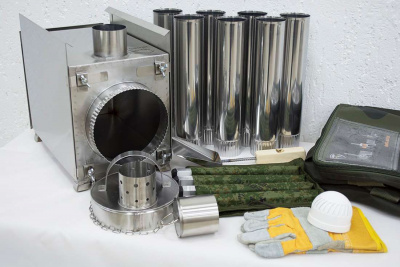 Печь Берег для палатки  "Экономка" Мини (без экранов - труба 65мм)