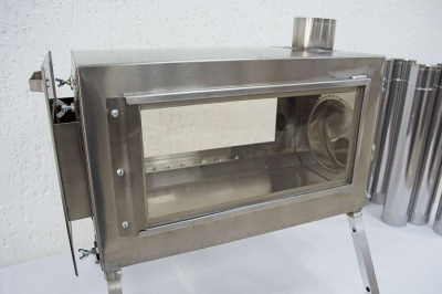 Печь Берег для палатки "Камин" Средняя New (труба - 80мм)