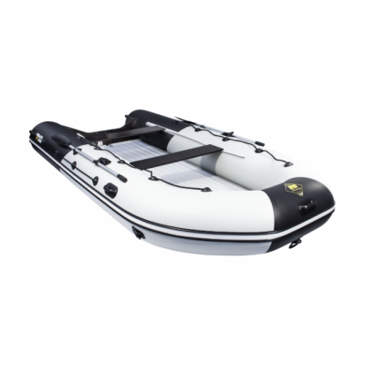 Лодка ПВХ Ривьера 4300 Килевое надувное дно "Комби" светло-серый/черный