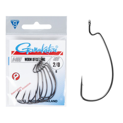 Крючки офсетные Gamakatsu WORM OFFSET EWG #2/0 6шт