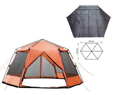 Палатка-Шатер TRAMP LITE Mosquito Orange 4.3х3.7х2.25 м (V2) + Съемный пол из терпаулинга