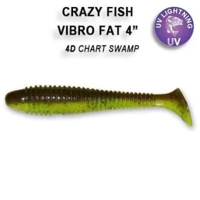 Силиконовая приманка Crazy Fish Vibro Fat 4" 15-100-4d-6