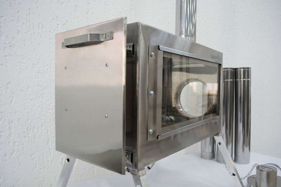 Печь Берег для палатки "Камин" Малая New (труба - 65мм)