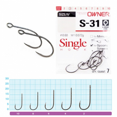 Крючок Owner Single Hook S-31 №4 6 шт.