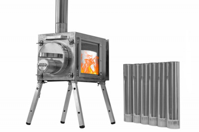 Печь Берег для палатки "Камин" Малая New (труба - 65мм)