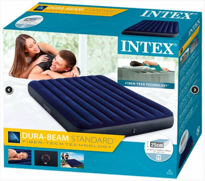 Надувной матрас 152х203х25см Intex Classic Downy Airbed Dura-Beam
