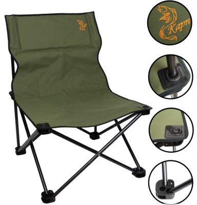 Кресло карповое складное Elektrostatyk F1 (хаки)