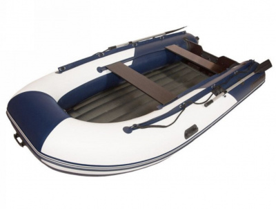 Лодка моторная килевая Лоцман М-330 НД НД Премиум (бело-синий)