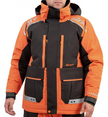 Костюм рыболовный Graff (поплавок -15°С) (215ОВ-11 черно-оранжевый) размер XXXL (182-188)