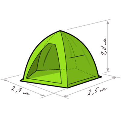 Зимняя палатка Лотос 3 Универсал NEW (270х255/180 см)