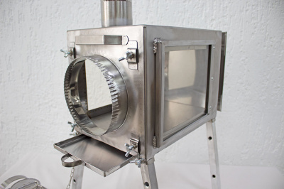 Печь Берег для палатки "Камин" Малая New (труба - 65мм)