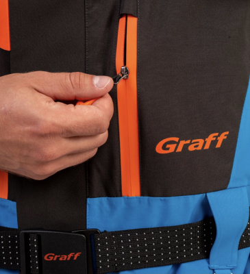 Костюм рыболовный Graff (поплавок -15°С) (215ОВ-3 черно-голубой) размер S (170-176)