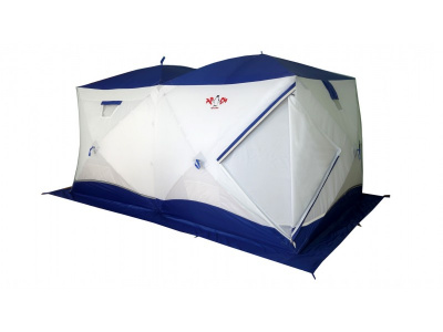 Всесезонная палатка Призма Шелтерс Big Twin (2-сл) 430*215 (бело-синий)