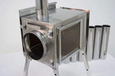 Печь Берег для палатки "Камин" Малая New (труба - 65мм)