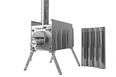 Печь Берег для палатки  "Экономка" Средняя New (съемные экраны - труба 80мм)