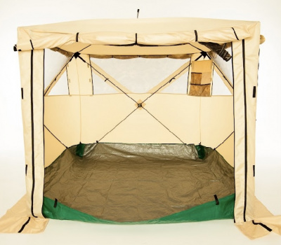 Палатка - Шатер Пингвин Премиум Кемпинг 4 КМФ (215х215/210 см) + Гидро Пол