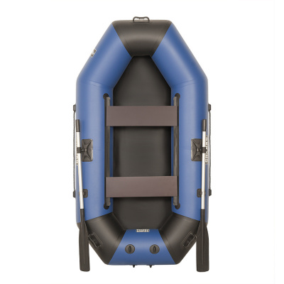Лодка гребная под мотор Sharks S250 Люкс синий/чёрный (пол-книжка)