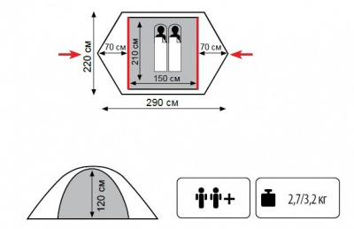 Палатка Универсальная Tramp Lite Tourist 2 (V2)