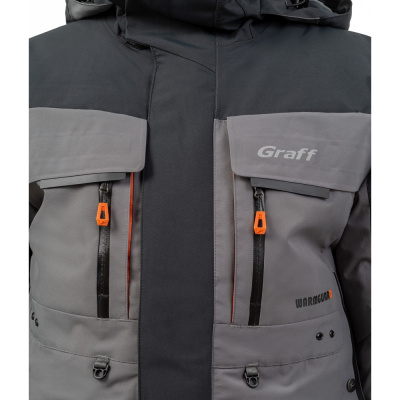 Костюм рыболовный Graff зимний -50°С (218ОВ черно-серый) размер XXL (182-188)