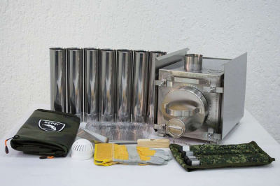 Печь Берег для палатки "Камин" Малая New (труба - 65мм)