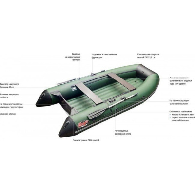 Лодка ПВХ Roger Zefir LT 3500 (оранжевый-графит)