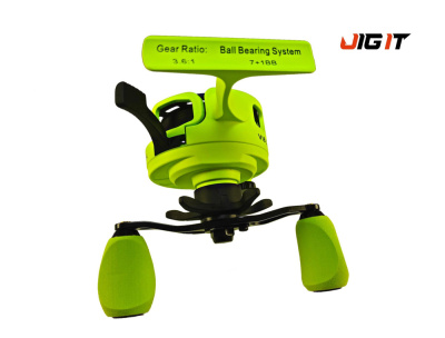 Катушка зимняя Jig It Team Dubna Vib Special G2 Lime , левая рука