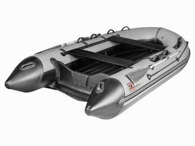 Надувная ПВХ лодка X-River Grace Wind 380 НДНД (пиксель - серый , серая фурнитура)