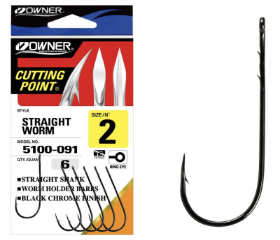 Крючок Owner Straight Worm №5/0 5шт.