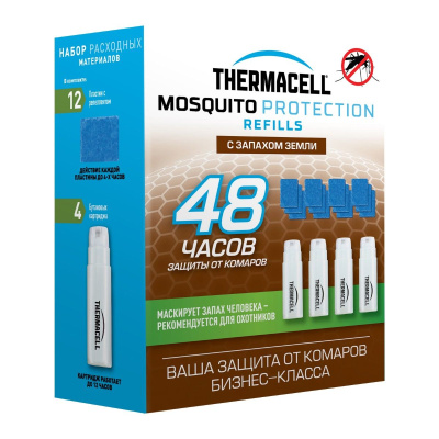 Набор запасной Thermacell с запахом земли (4 газовых картриджа + 12 пластин)