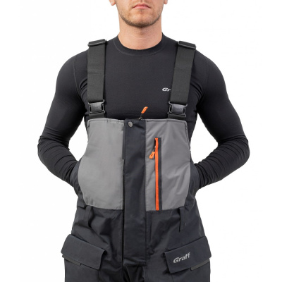 Костюм рыболовный Graff зимний -50°С (218ОВ черно-серый) размер XXL (182-188)