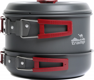 Набор посуды туристической Tramp на 4-5 персон из анодированного алюминия TRC-026