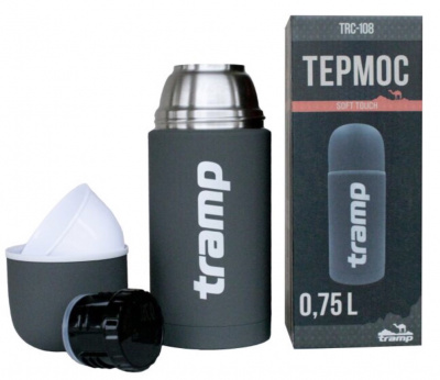 Термос Tramp Soft Touch 0,75 л серый